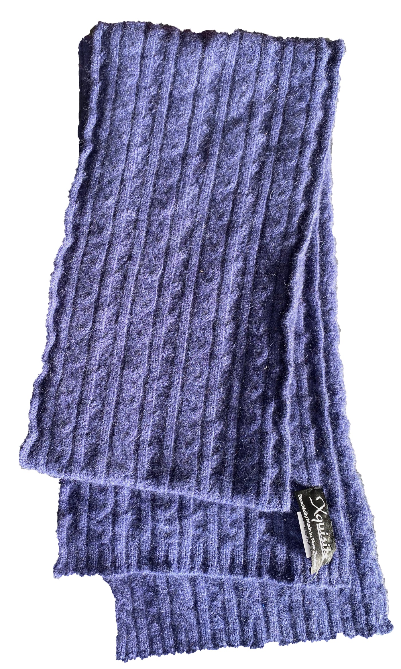 Angora Cable Ribbed Scarf